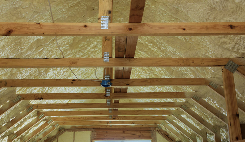 Pole Barn spray foam insulation on walls and ceilings