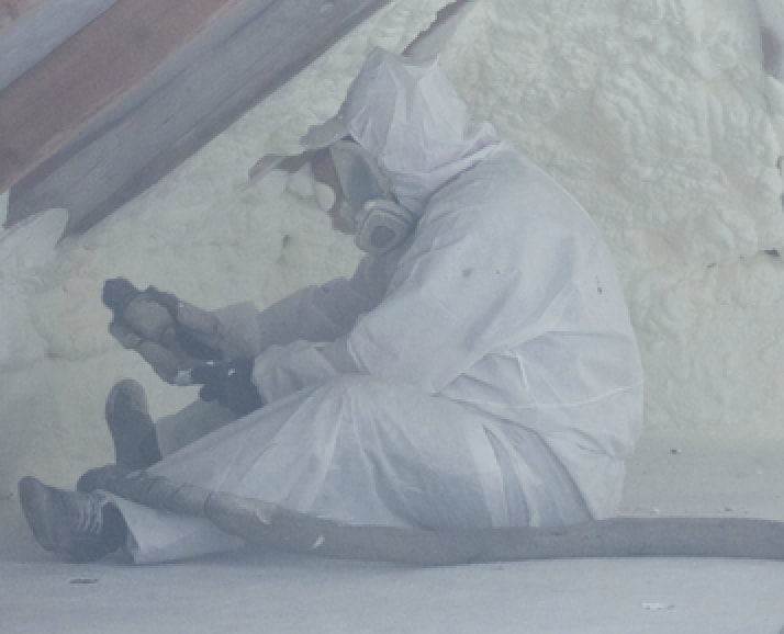Spray foam contractor insulating roof